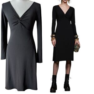 Laundry by Shelli Segal Black Classic Elegant Lbd dress midi Empire Waist Small